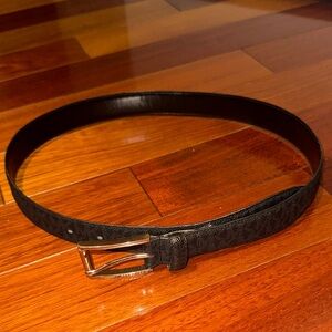 Michael Kors Black Leather Belt - unisex size 30 waist